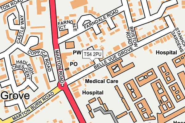 TS4 2PU map - OS OpenMap – Local (Ordnance Survey)