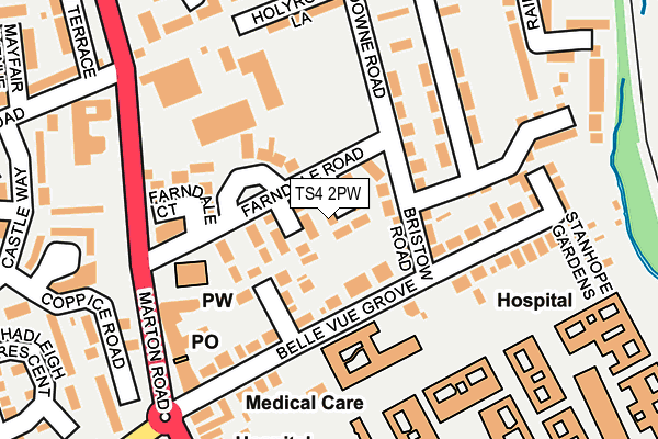 TS4 2PW map - OS OpenMap – Local (Ordnance Survey)