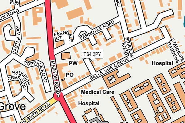 TS4 2PY map - OS OpenMap – Local (Ordnance Survey)