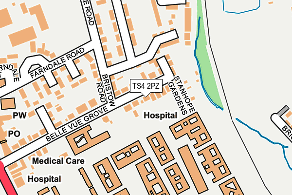 TS4 2PZ map - OS OpenMap – Local (Ordnance Survey)