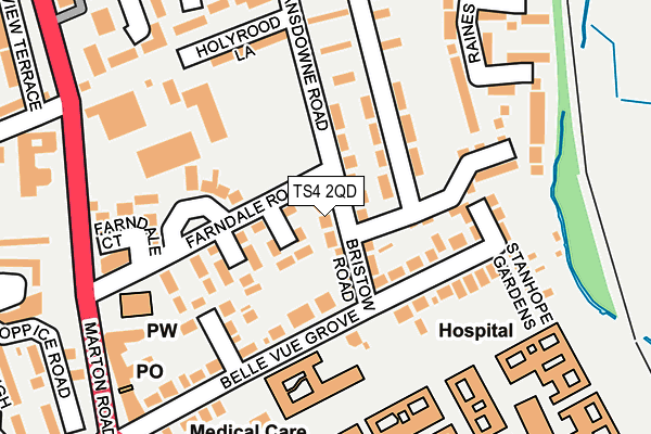 TS4 2QD map - OS OpenMap – Local (Ordnance Survey)