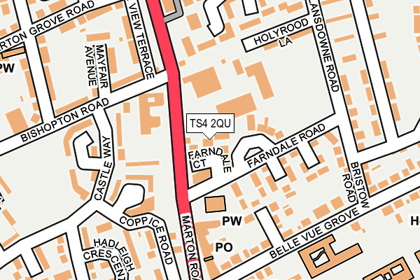 TS4 2QU map - OS OpenMap – Local (Ordnance Survey)