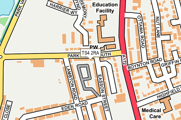 TS4 2RA map - OS OpenMap – Local (Ordnance Survey)