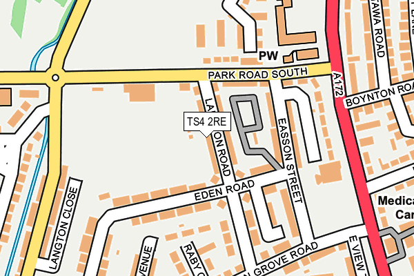 TS4 2RE map - OS OpenMap – Local (Ordnance Survey)