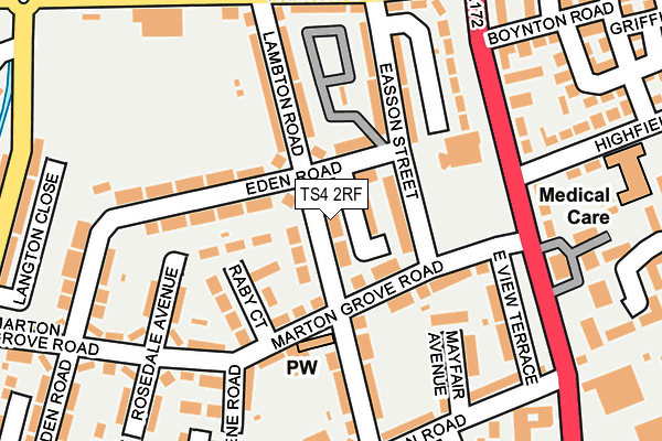 TS4 2RF map - OS OpenMap – Local (Ordnance Survey)