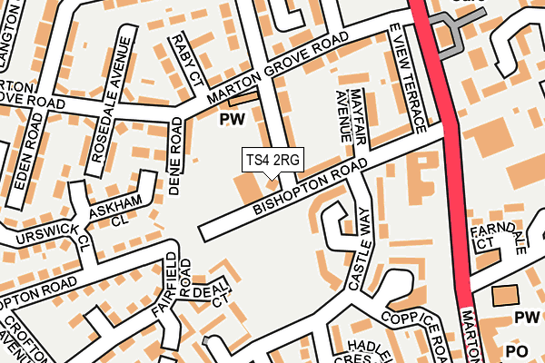 TS4 2RG map - OS OpenMap – Local (Ordnance Survey)