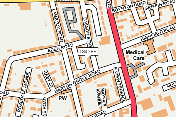 TS4 2RH map - OS OpenMap – Local (Ordnance Survey)