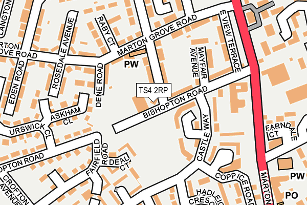 TS4 2RP map - OS OpenMap – Local (Ordnance Survey)