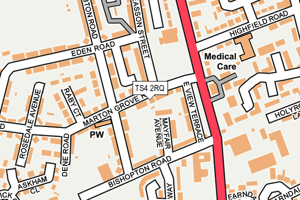 TS4 2RQ map - OS OpenMap – Local (Ordnance Survey)