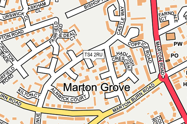 TS4 2RU map - OS OpenMap – Local (Ordnance Survey)