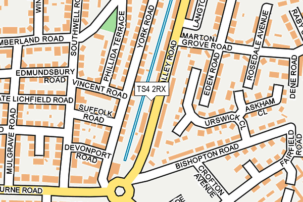 TS4 2RX map - OS OpenMap – Local (Ordnance Survey)