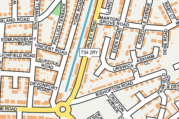 TS4 2RY map - OS OpenMap – Local (Ordnance Survey)