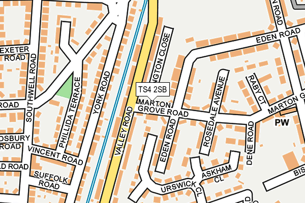TS4 2SB map - OS OpenMap – Local (Ordnance Survey)