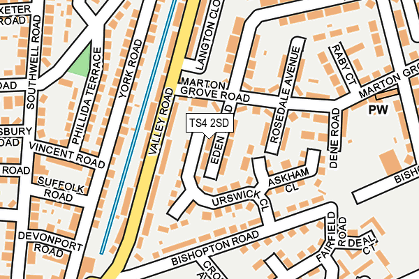 TS4 2SD map - OS OpenMap – Local (Ordnance Survey)