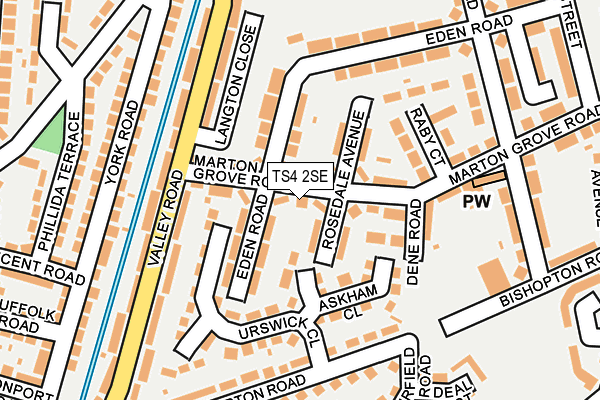 TS4 2SE map - OS OpenMap – Local (Ordnance Survey)