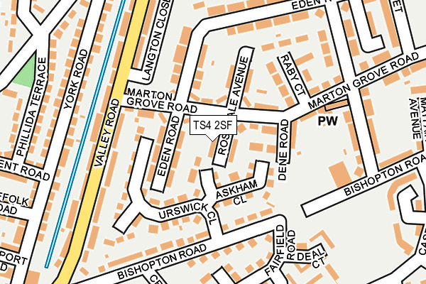 TS4 2SF map - OS OpenMap – Local (Ordnance Survey)