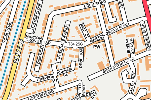 TS4 2SG map - OS OpenMap – Local (Ordnance Survey)