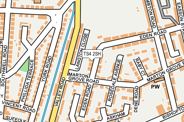 TS4 2SH map - OS OpenMap – Local (Ordnance Survey)