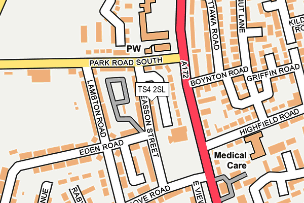 TS4 2SL map - OS OpenMap – Local (Ordnance Survey)
