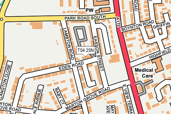 TS4 2SN map - OS OpenMap – Local (Ordnance Survey)