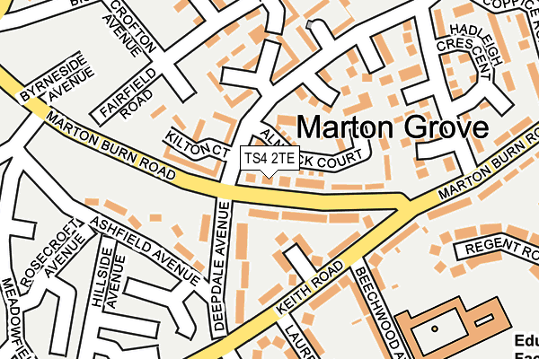 TS4 2TE map - OS OpenMap – Local (Ordnance Survey)