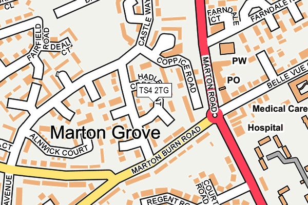 TS4 2TG map - OS OpenMap – Local (Ordnance Survey)