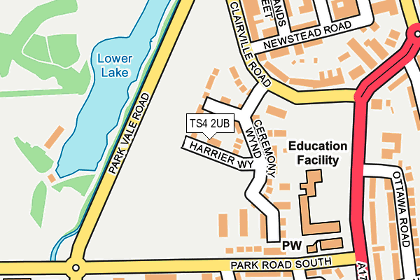 TS4 2UB map - OS OpenMap – Local (Ordnance Survey)