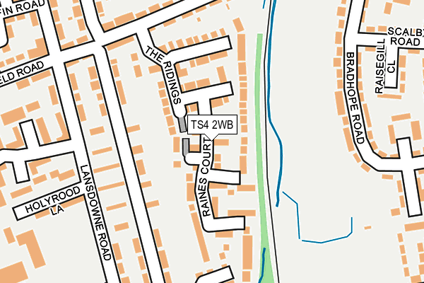 TS4 2WB map - OS OpenMap – Local (Ordnance Survey)