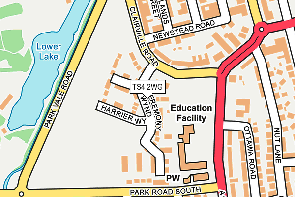 TS4 2WG map - OS OpenMap – Local (Ordnance Survey)