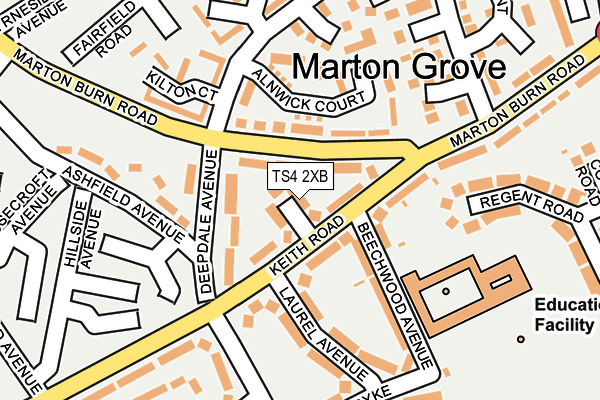 TS4 2XB map - OS OpenMap – Local (Ordnance Survey)