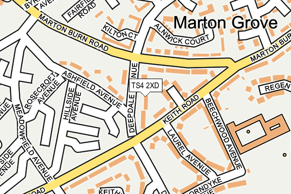 TS4 2XD map - OS OpenMap – Local (Ordnance Survey)
