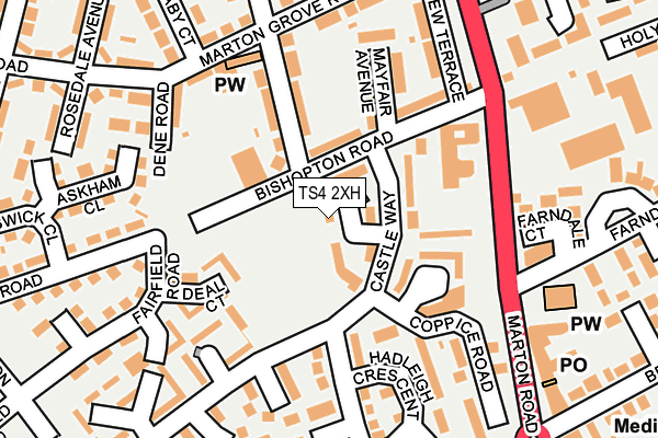 TS4 2XH map - OS OpenMap – Local (Ordnance Survey)