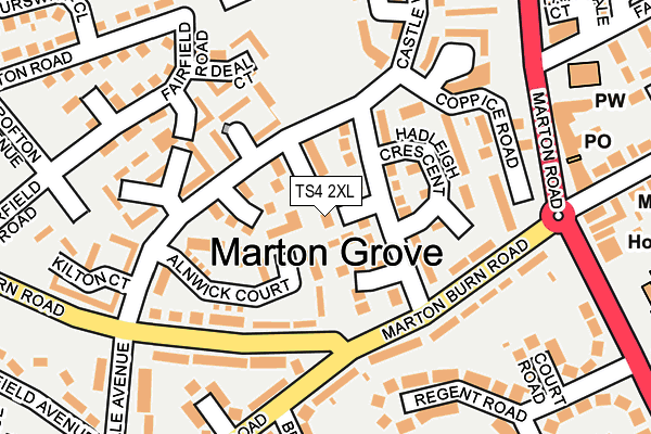 TS4 2XL map - OS OpenMap – Local (Ordnance Survey)