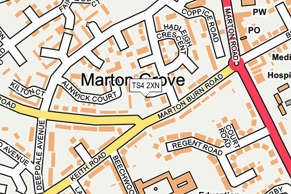 TS4 2XN map - OS OpenMap – Local (Ordnance Survey)