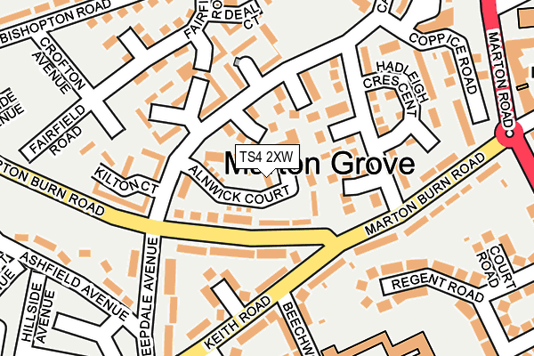 TS4 2XW map - OS OpenMap – Local (Ordnance Survey)