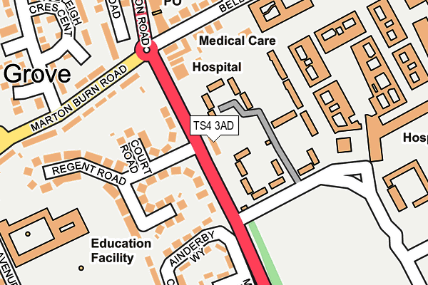 TS4 3AD map - OS OpenMap – Local (Ordnance Survey)