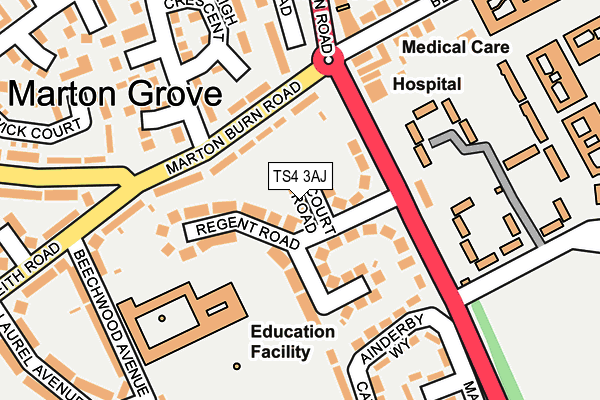 TS4 3AJ map - OS OpenMap – Local (Ordnance Survey)