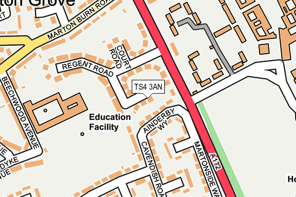 TS4 3AN map - OS OpenMap – Local (Ordnance Survey)