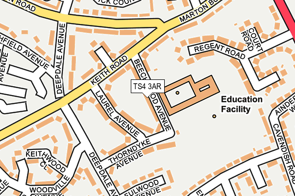 TS4 3AR map - OS OpenMap – Local (Ordnance Survey)