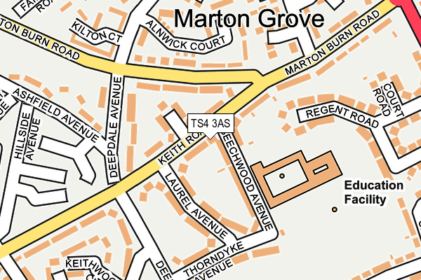 TS4 3AS map - OS OpenMap – Local (Ordnance Survey)