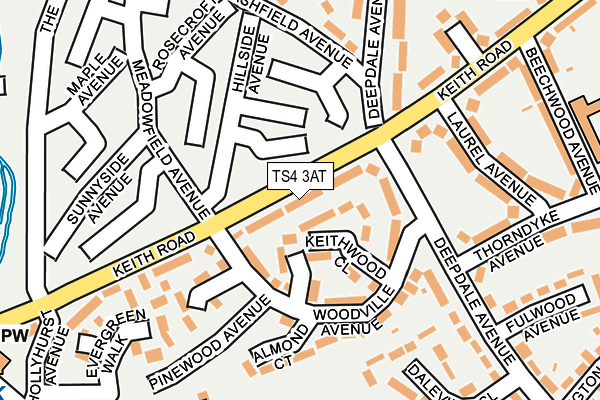 TS4 3AT map - OS OpenMap – Local (Ordnance Survey)