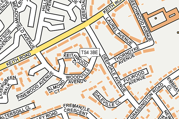 TS4 3BE map - OS OpenMap – Local (Ordnance Survey)