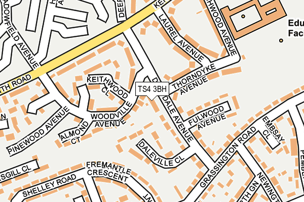 TS4 3BH map - OS OpenMap – Local (Ordnance Survey)