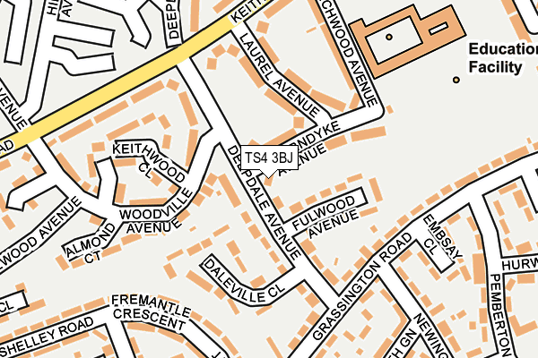 TS4 3BJ map - OS OpenMap – Local (Ordnance Survey)