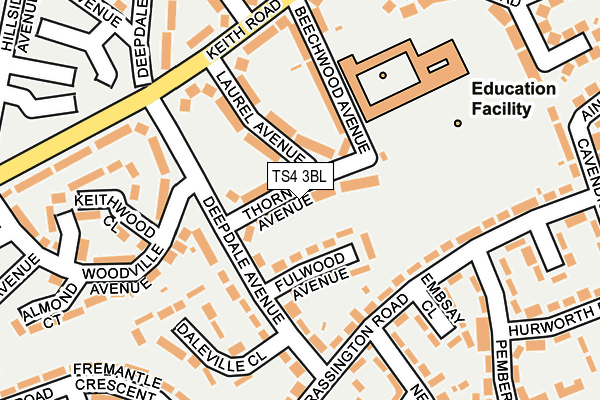 TS4 3BL map - OS OpenMap – Local (Ordnance Survey)