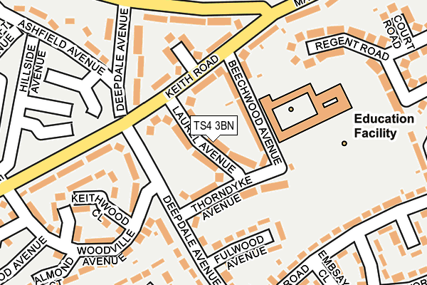 TS4 3BN map - OS OpenMap – Local (Ordnance Survey)