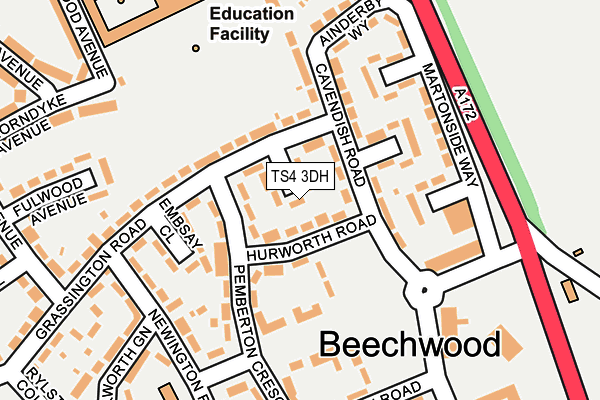 TS4 3DH map - OS OpenMap – Local (Ordnance Survey)