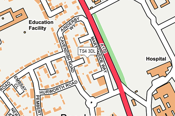 TS4 3DL map - OS OpenMap – Local (Ordnance Survey)