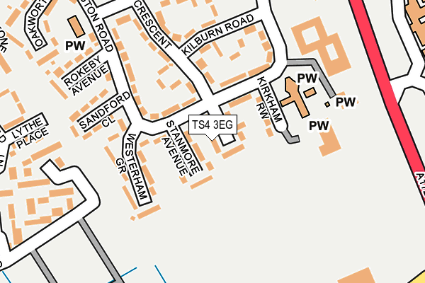 TS4 3EG map - OS OpenMap – Local (Ordnance Survey)