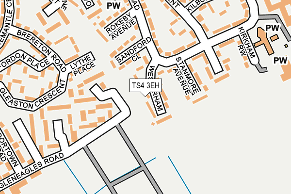 TS4 3EH map - OS OpenMap – Local (Ordnance Survey)